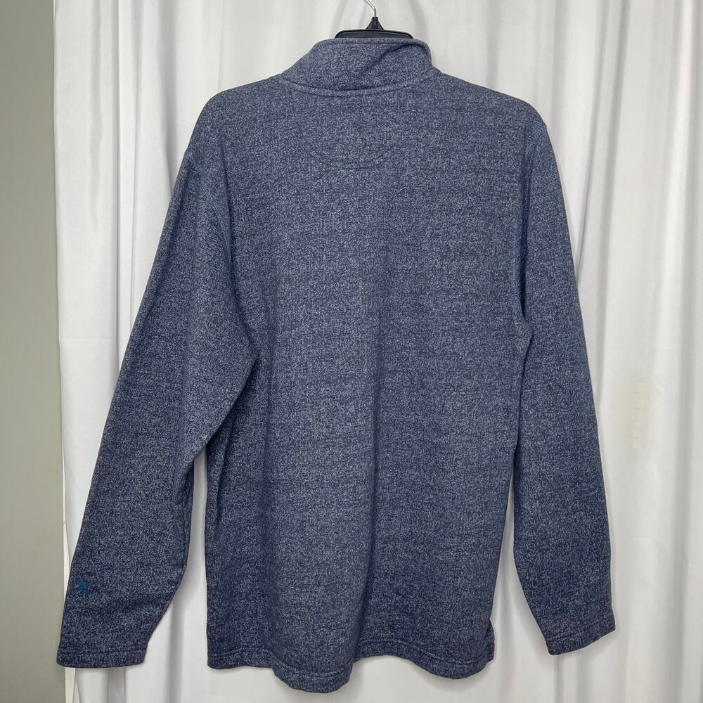 Izod Saltwater quarter zip half zip pullover knit sweater men's Medium blue gray - Picture 15 of 16